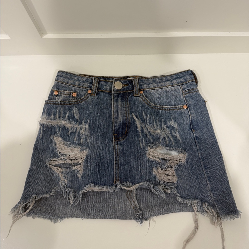 Signature Eight Classic Blue denim mini skirt